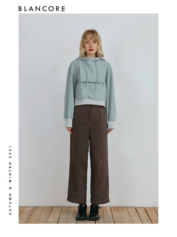 Cropped Hoodie With Detachable Hood