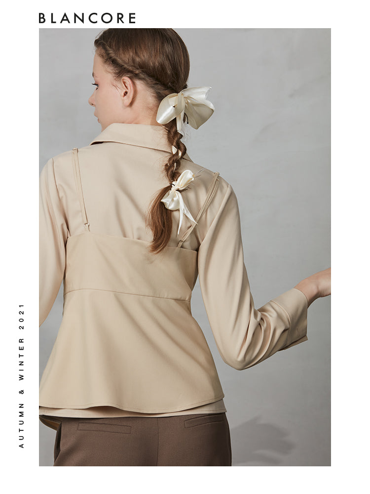Two-Piece Ruffle Cami Blouse