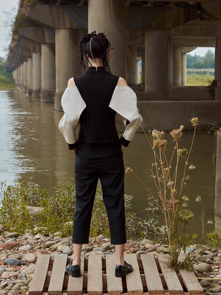 HIGH WAIST LEATHER TROUSER WITH BELT
