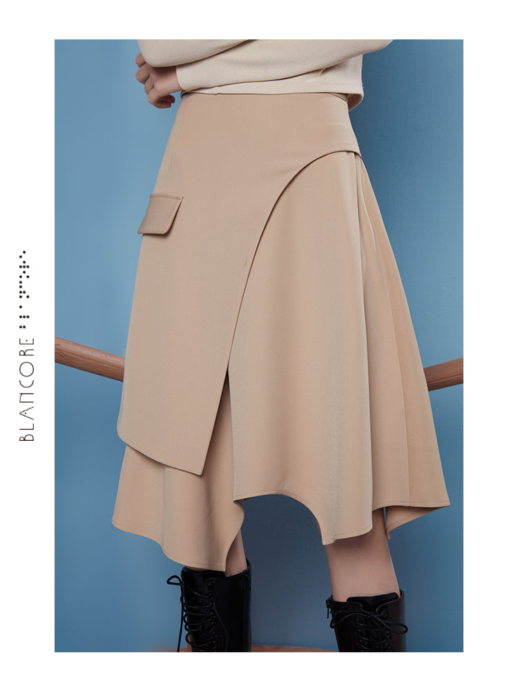 RECONSTRUCTED IRREGULAR HEM SKIRT