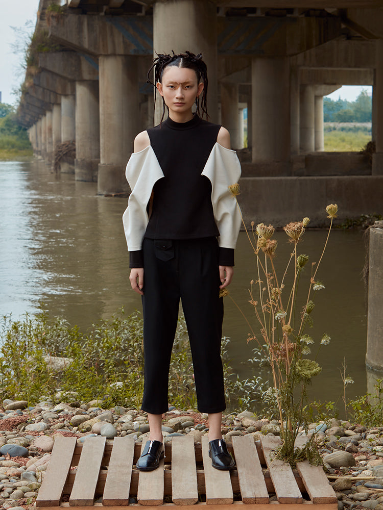 HIGH WAIST LEATHER TROUSER WITH BELT