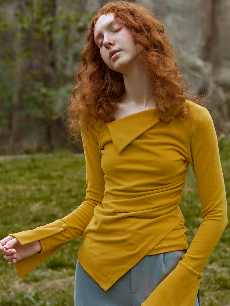 RUCHED TOP (GINGER YELLOW)