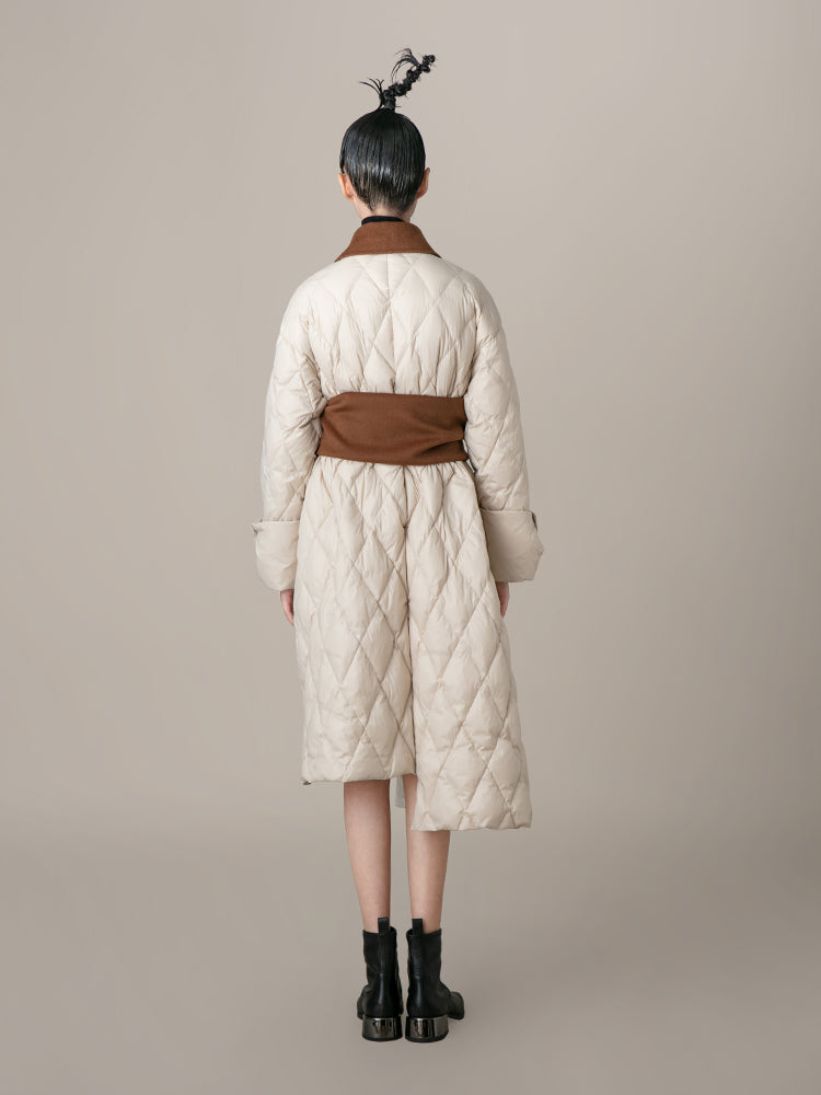 Puffer Coat With Wool Corset