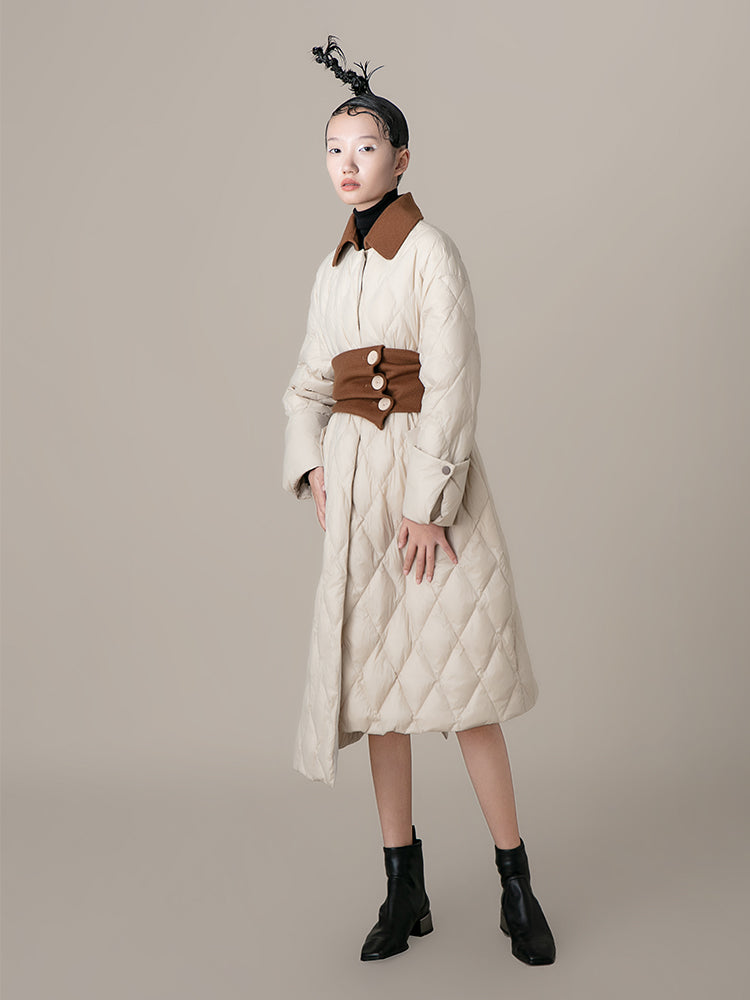 Puffer Coat With Wool Corset