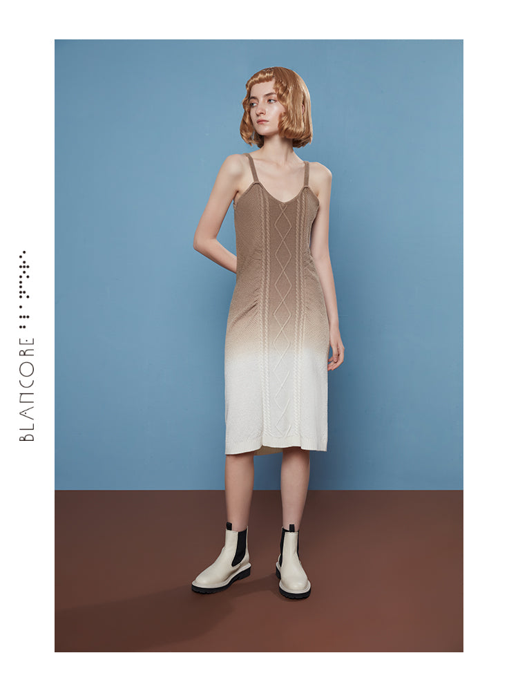 GRADIENT SUSPENDER SKIRT