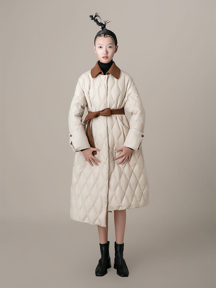 Puffer Coat With Wool Corset