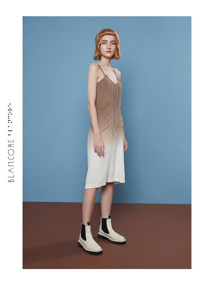 GRADIENT SUSPENDER SKIRT