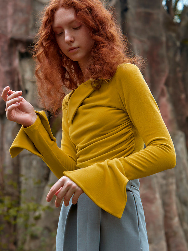 RUCHED TOP (GINGER YELLOW)