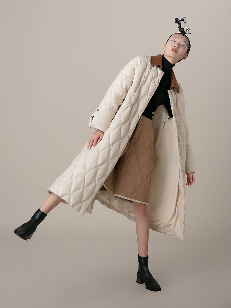 Puffer Coat With Wool Corset