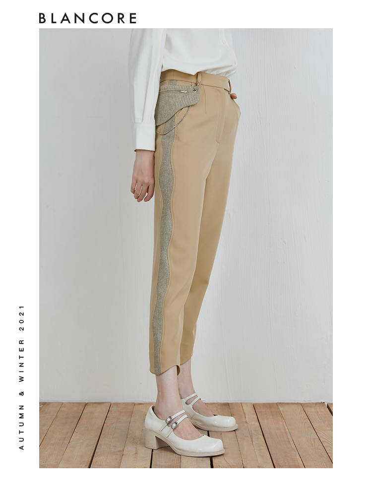 Khaki Trouser With Pocket Panelled Detail