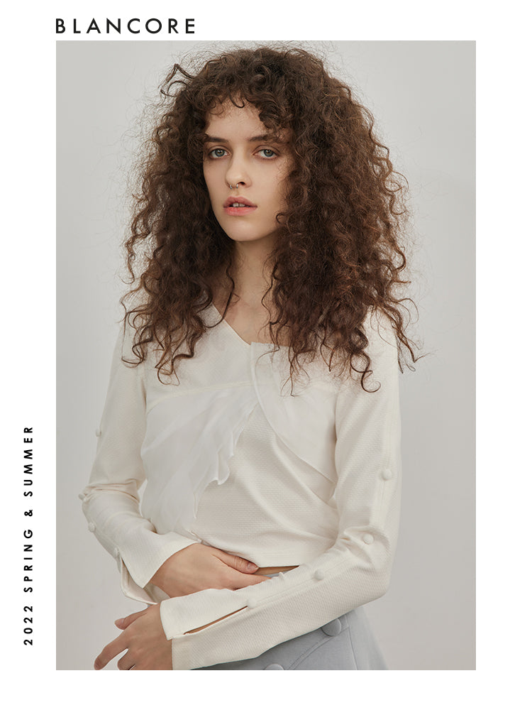 Asymmetrical Mesh Paneled Top