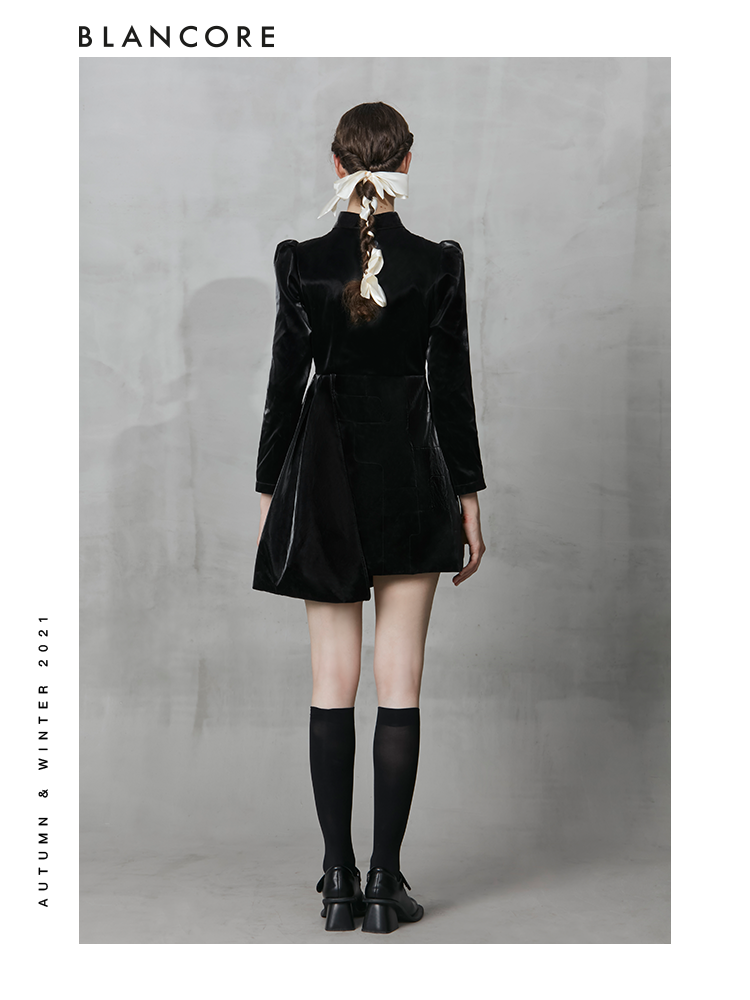 Asymmetrical Shiny PU Leather Cotton Dress With Hollow-Out Detail