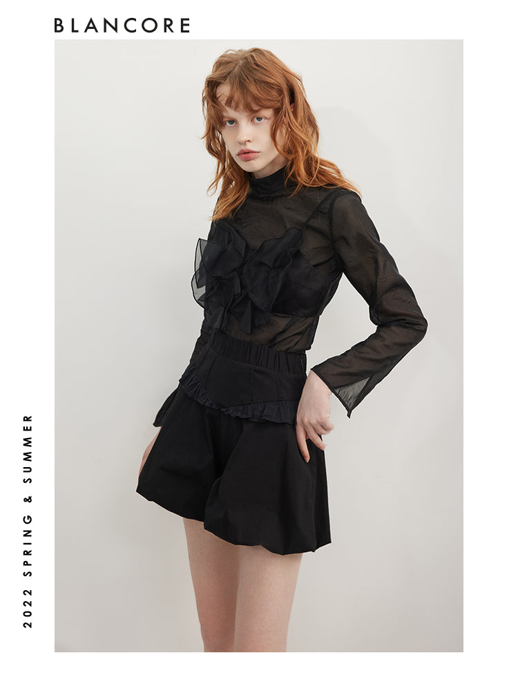 High Waist Bud-Shape Shorts