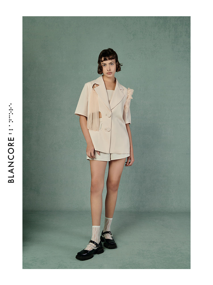 YARN INTERSPERSED HOLLOWED-OUT OUTWEAR