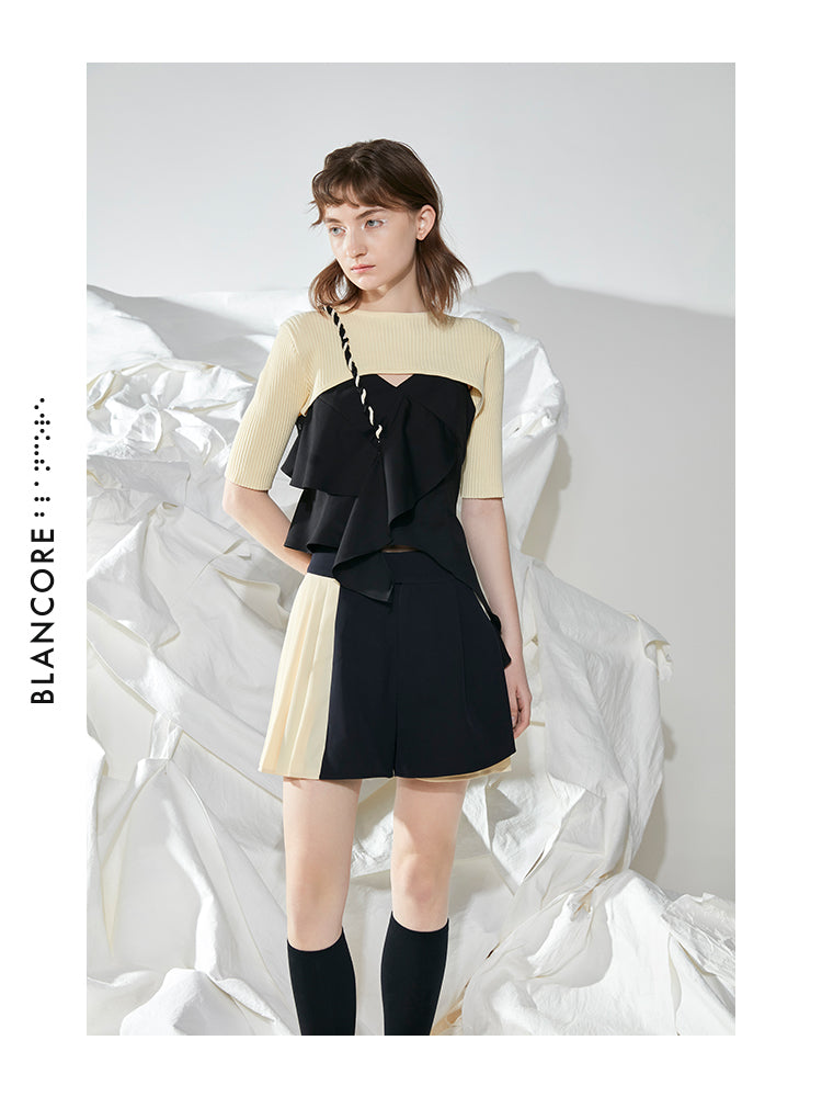 FAKE TWO-PIECE STRAP TOP