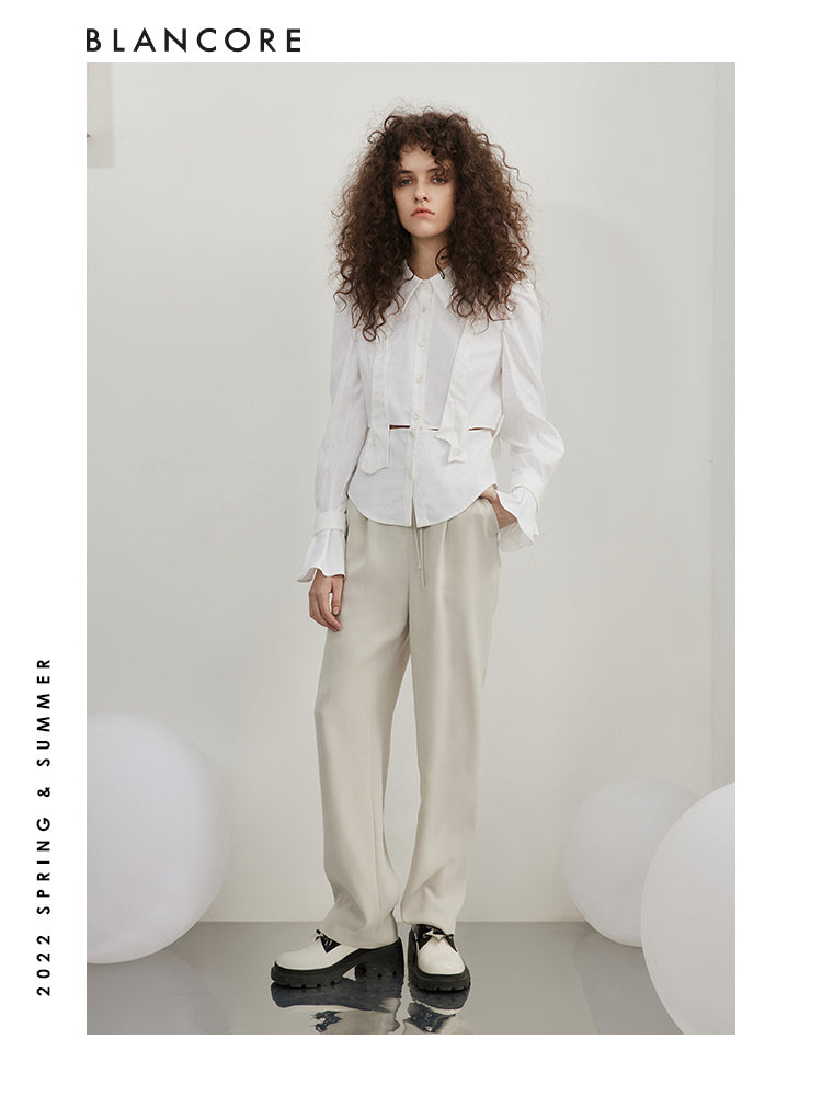 Straight Trousers With Waist Detail