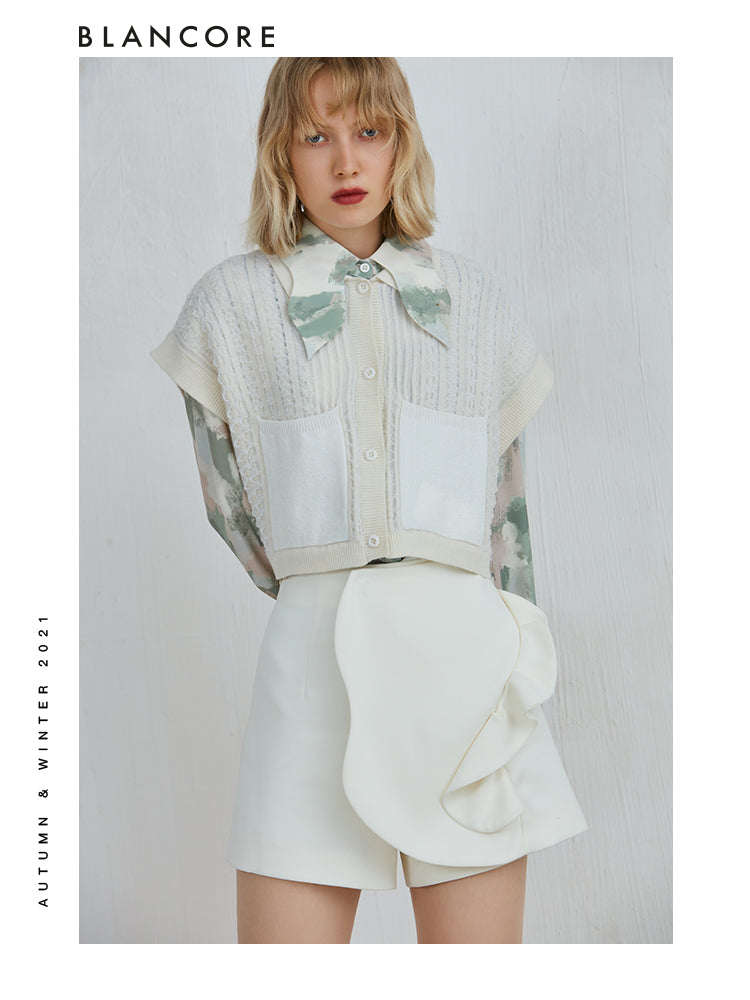 Cropped Waistcoat With Pockets