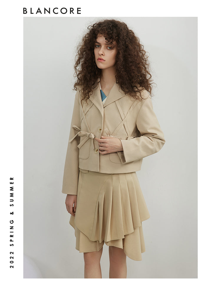 Hooded Jacket With Bow-Embellished Detail