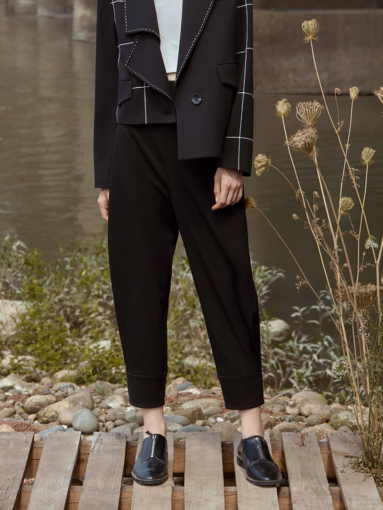 TROUSER WITH FOLD DETAIL