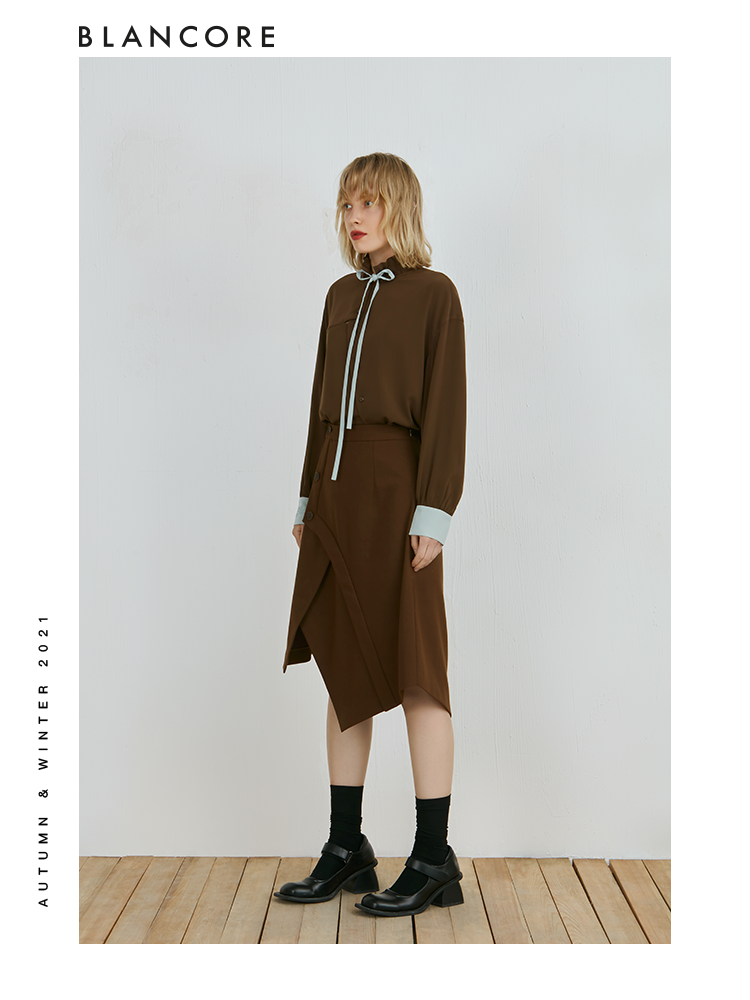 Deconstructed Curve Panelled Skirt