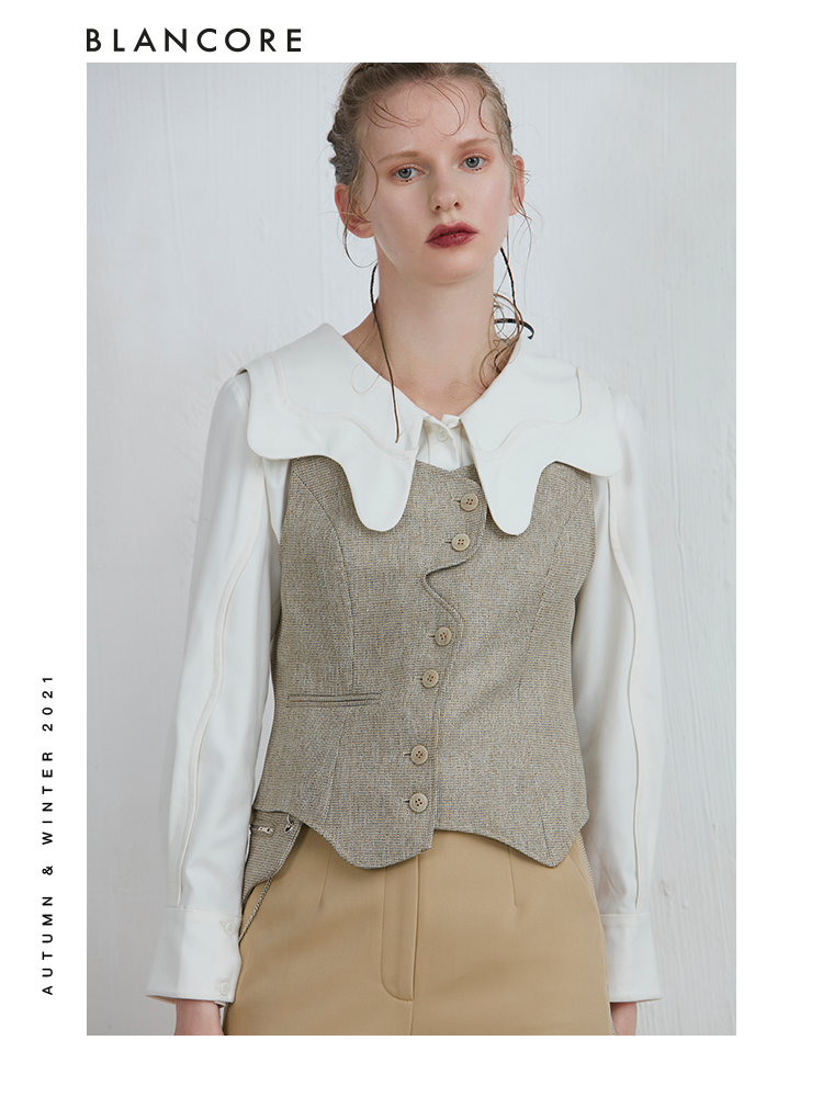 Asymmetrical Khaki Vest