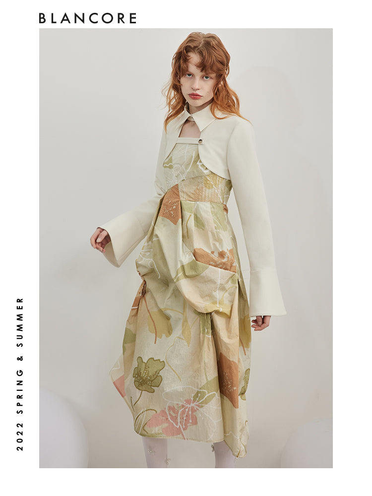 Asymmetrical Printed Cami Dress