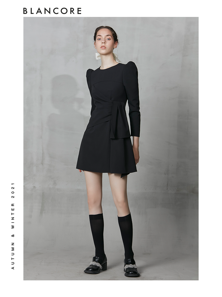 Long Sleeve Wrap Mini Dress