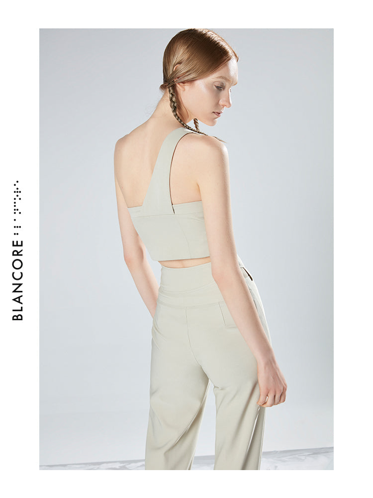 FAKE TWO-PIECE VEST TOP