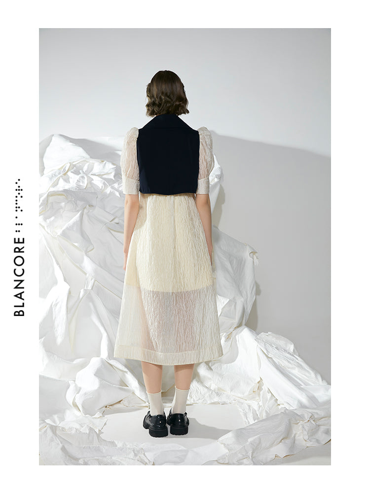 COLOR BLOCK COAT DRESS