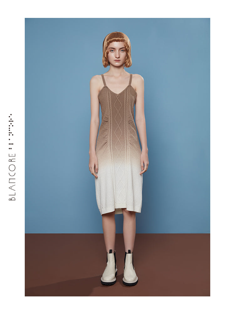 GRADIENT SUSPENDER SKIRT