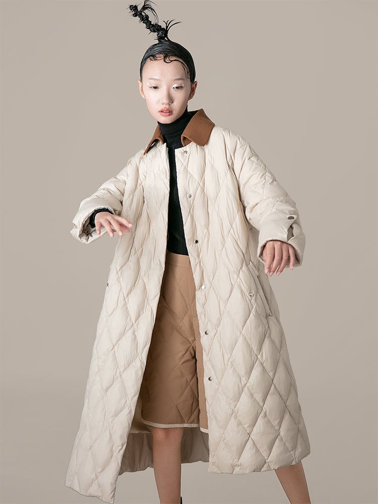 Puffer Coat With Wool Corset