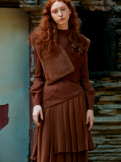 FUR PANELED VEST
