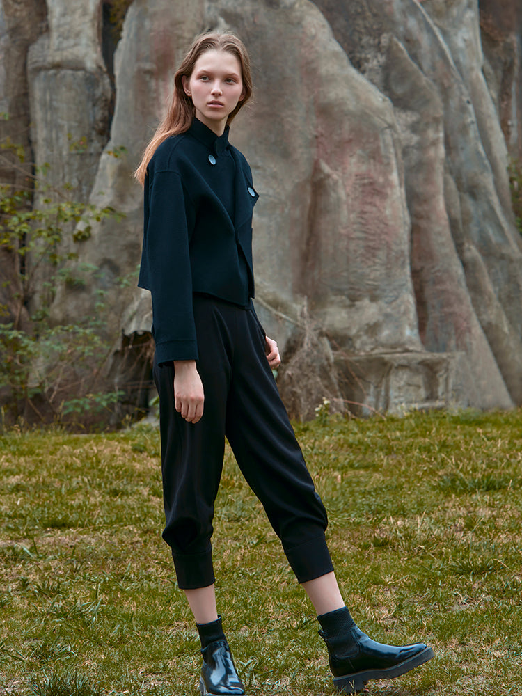DECONSTRUCTED DOUBLE FACED WOOL COAT