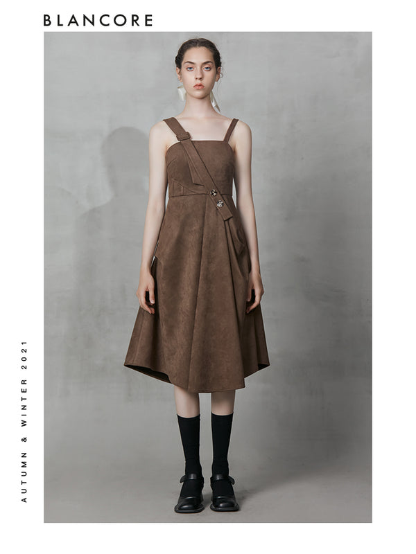 Asymmetrical Suspender Dress