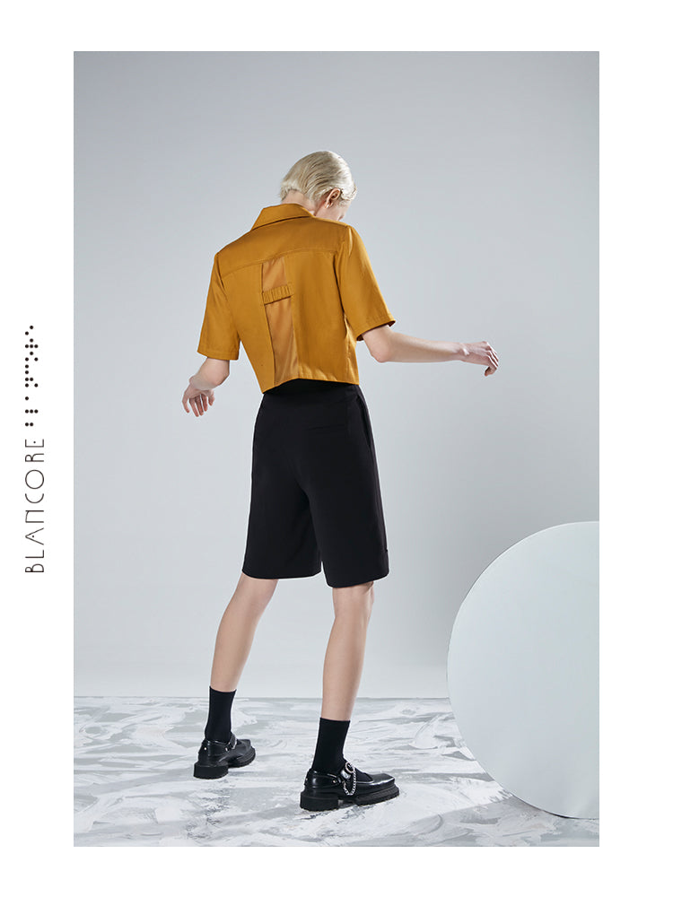 MESH PANELLED BOX-SHAPE TOP