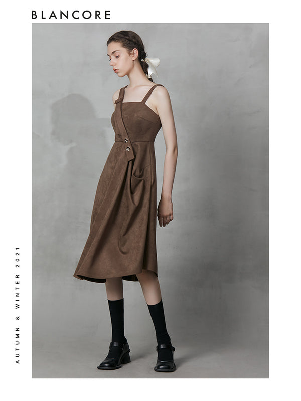 Asymmetrical Suspender Dress