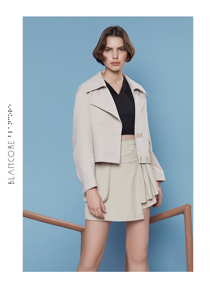 CURVED SPLIT CROPPED JACKET