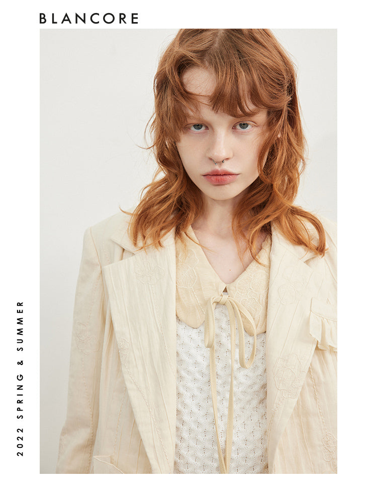 Embroidered Trench Coat With Patch Design