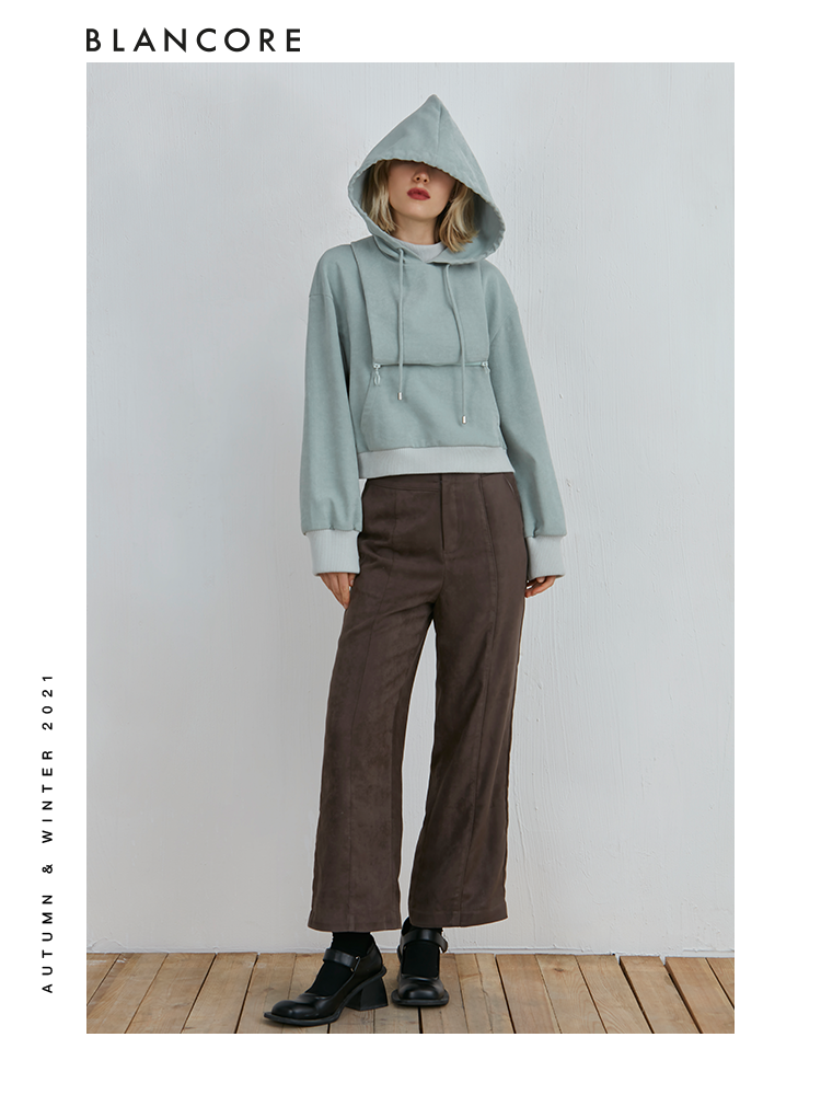 Cropped Hoodie With Detachable Hood