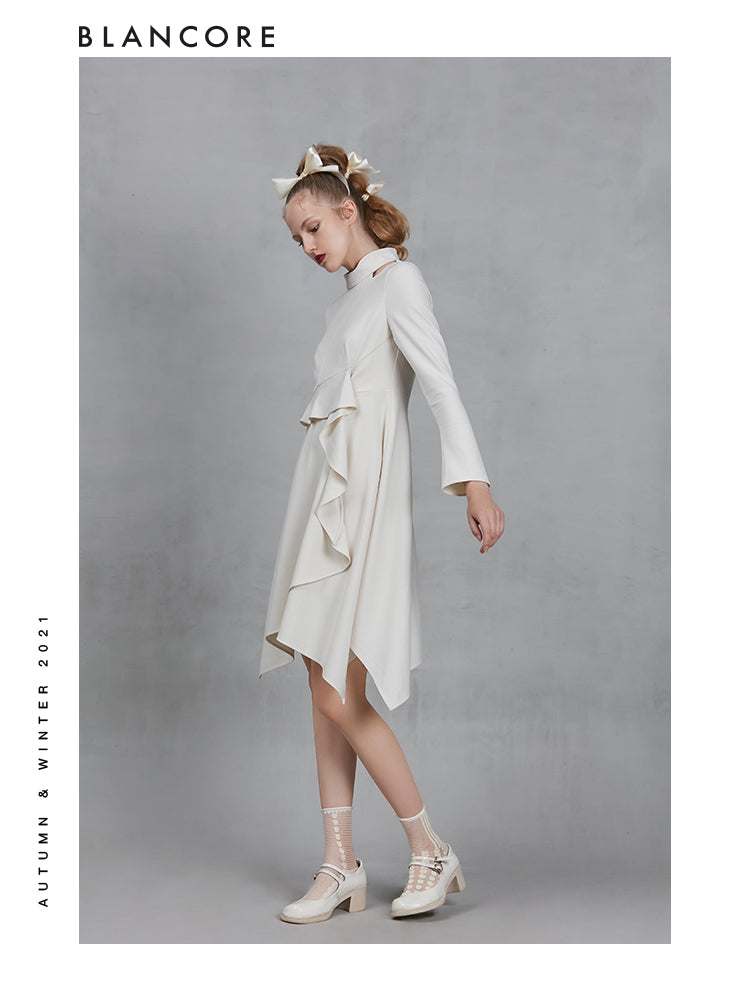 Long Sleeve Dress With Ruffle Trim