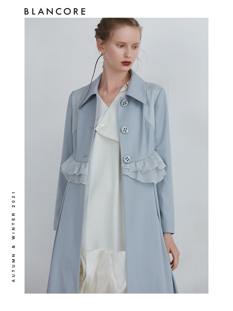 Trench With Ruffle Waist Detail