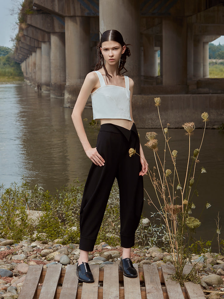 TROUSER WITH FOLD DETAIL