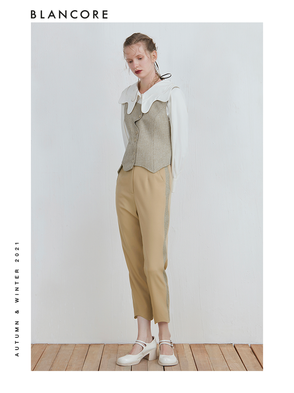 Asymmetrical Khaki Vest