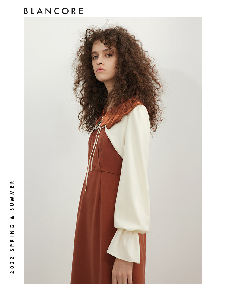 Two-Piece Embroidered Long Sleeve Dress