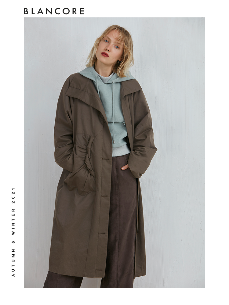 Curve Panelled Tulip Shape Trench