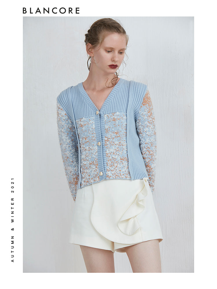 Knit Panelled Cardigan