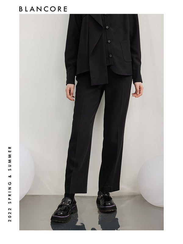 Straight Trousers With Waist Detail