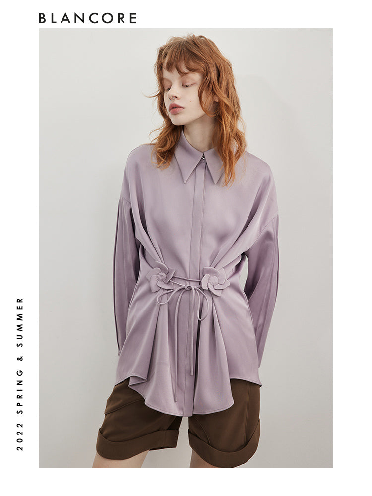 Oversized Cinched Waist Blouse