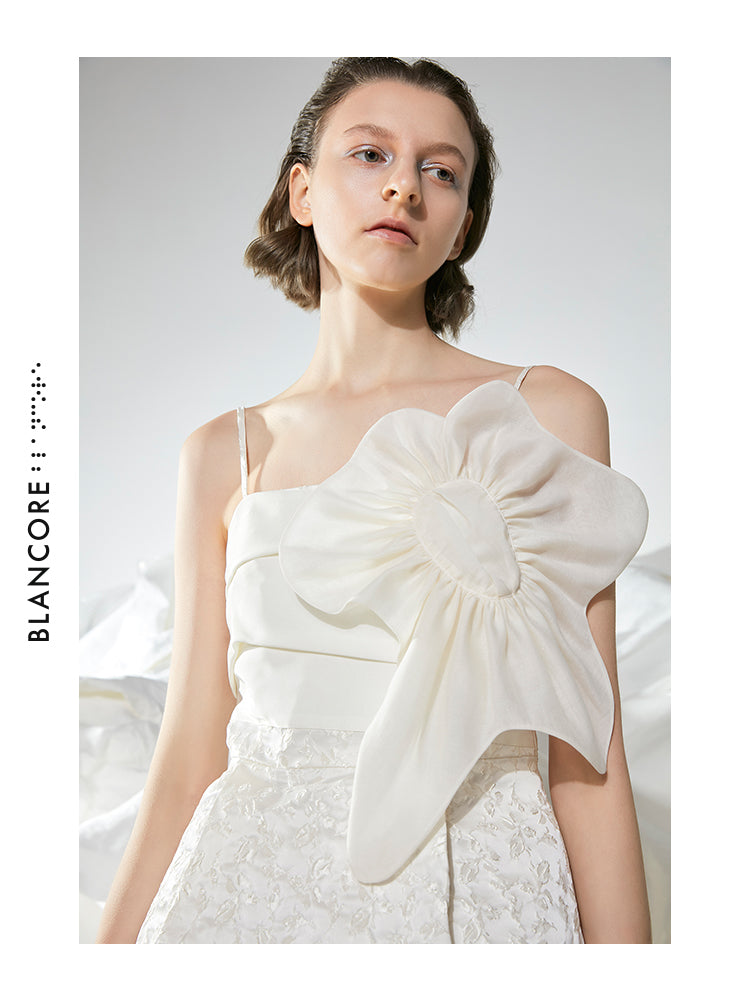 INTERSPERSED CROSS-OVER SUSPENDER DRESS