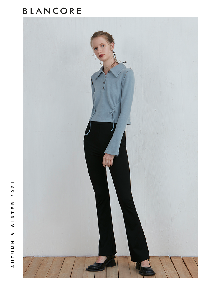 Black Fitted Flare Trouser